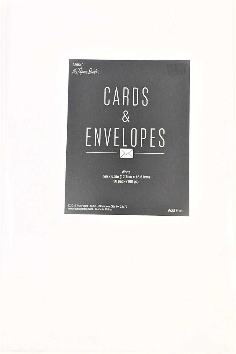 White 5x6.5 Blank Card & Envelope Sets Value Pk, 50 Ct.